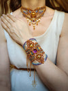 Macrame bohemian bracelet with tiger's eye & amethyst stones, Festival jewelry