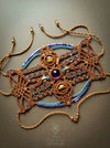 Macrame bohemian bracelet with tiger's eye & amethyst stones, Festival jewelry