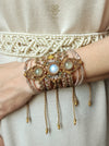 Macrame bracelet with Moonstone & Prehnite natural stones