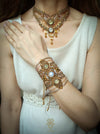 Macrame bracelet with Moonstone & Prehnite natural stones