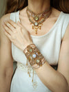 Macrame bracelet with Moonstone & Prehnite natural stones