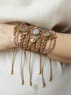 Macrame bracelet with Moonstone & Prehnite natural stones