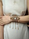 Macrame bracelet with Moonstone & Prehnite natural stones