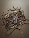 Rose Quartz macrame cuff bracelet with cultured pearls, Fairy jewelry