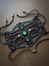 New Labradorite & Prehnite macrame bracelet, Festival beaded cuff tribal style