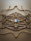 Macrame bracelet with Moonstone & Prehnite natural stones