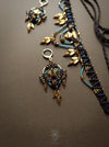 New festival beaded macrame earrings, Tribal chic dangle earrings