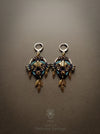 Festival beaded macrame earrings, Tribal chic dangle earrings