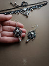 New bohemian macrame earrings with drops, Elegant earrings native style