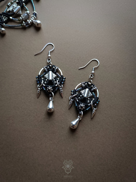 New bohemian macrame earrings with drops, Elegant earrings native style