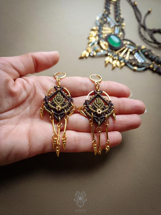 New bohemian macrame earrings, Festival earrings modern native style