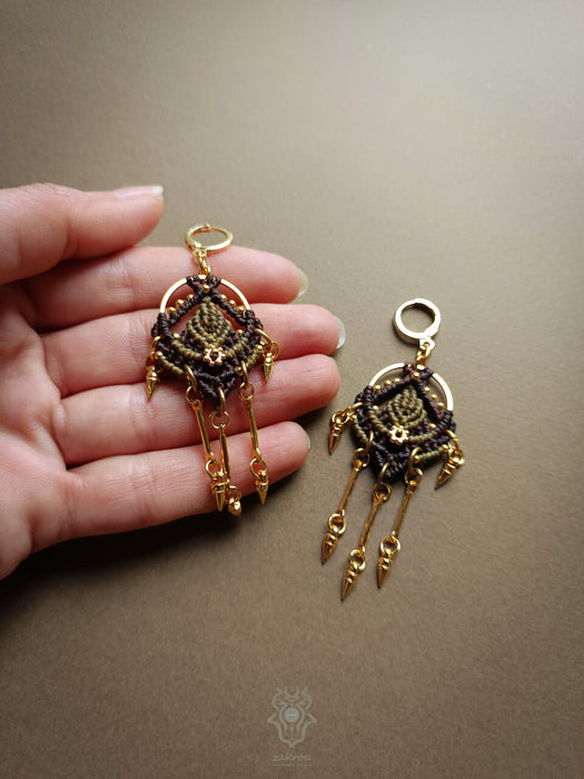New bohemian macrame earrings, Festival earrings modern native style