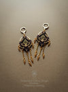 Boho hippie macrame earrings, Festival earrings, Modern macrame art