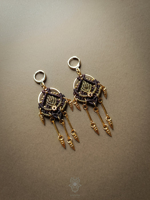 New bohemian macrame earrings, Festival earrings modern native style