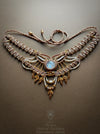 Bohemian chic macrame necklace, Moonstone party-choker necklace
