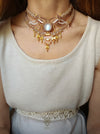 New bohemian chic macrame necklace, Moonstone party-choker necklace
