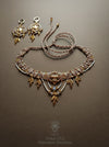 Bohemian macrame choker necklace, Beaded macrame choker