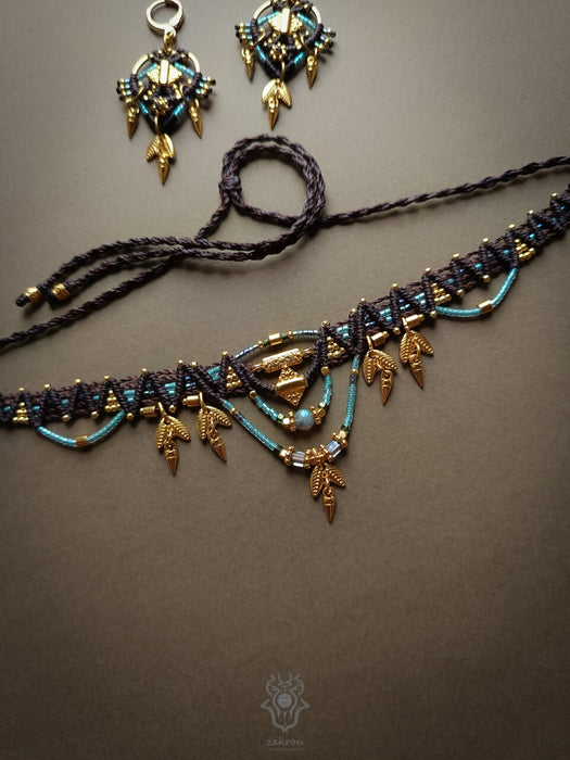 New small festival choker necklace, Native jewel design with charms