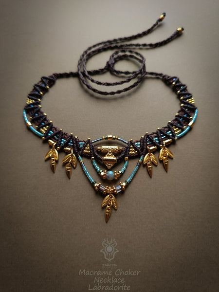 New small festival choker necklace, Native jewel design with charms
