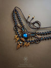 New Labradorite macrame necklace with charms, Bohemian festival choker