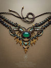 Bohemian chic macrame necklace, Emerald Agate festival-choker necklace