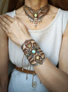 Labradorite macrame necklace, Tribal choker necklace