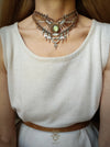 Labradorite macrame necklace, Festival micromacrame choker